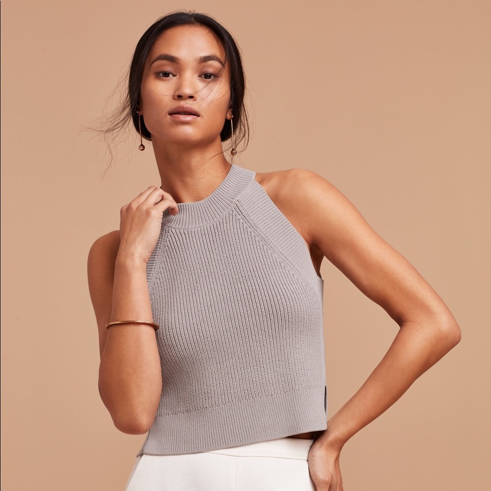Aritzia Wilfred Crevier Knit Top Grey Size M